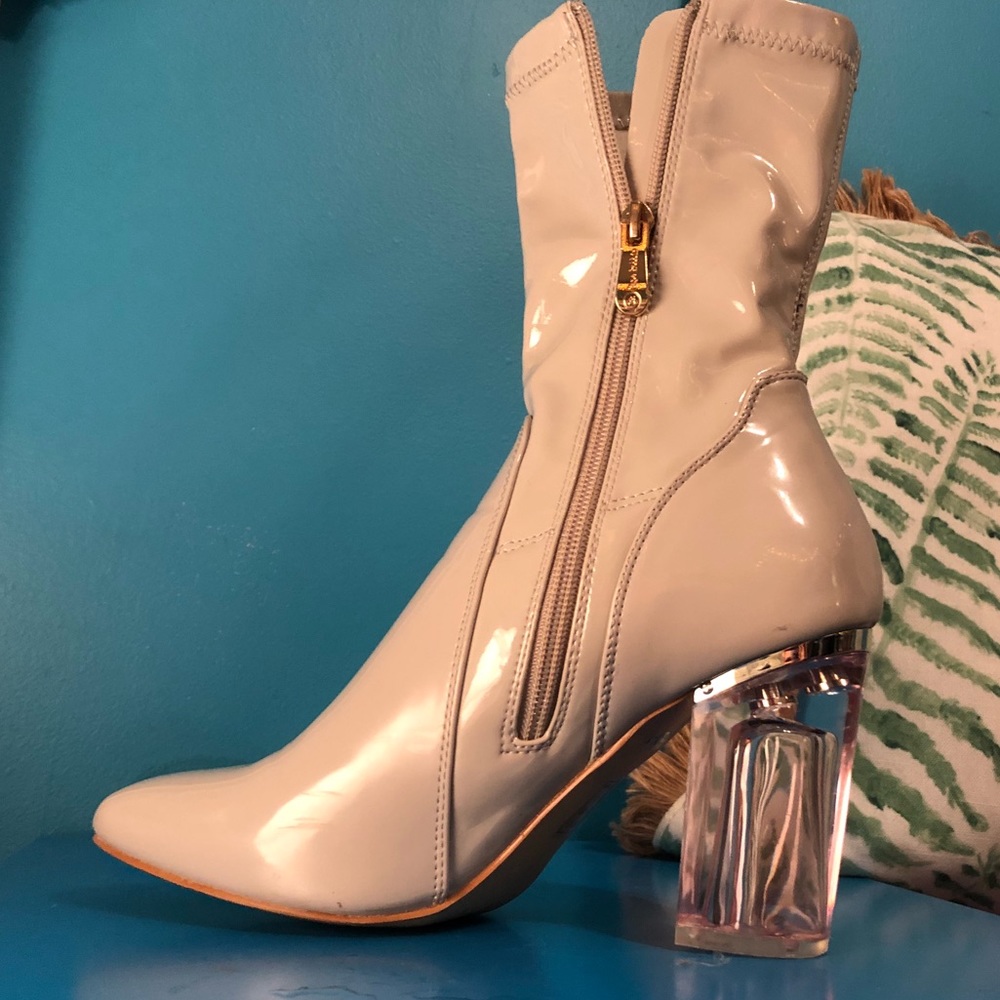Cape Robbin Translucent Chunky Heel Booties